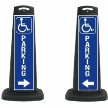 Valet Black Vertical Panel Handicap Parking w/Reflective Sign P43