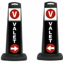 Valet Black Vertical Panel w/White Arrow /Reflective Sign V4