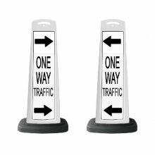 Valet White Vertical Panel Arrows/One Way Traffic w/Reflective Sign P41