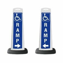 Valet White Vertical Panel Handicap Ramp w/Reflective Sign P44