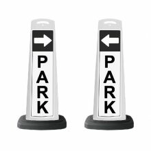 Valet White Vertical Panel PARK w/Arrow/Reflective Sign P8