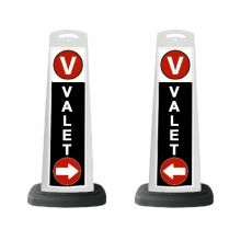 Valet White Vertical Panel w/White Arrow /Reflective Sign V4