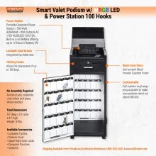 Smart Valet Podium RGB LED Light & Power Station-10