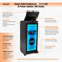 Smart Valet Podium RGB LED Light & Power Station-11