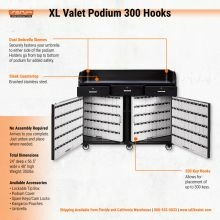 XL Valet Podium, 300 Hooks-5