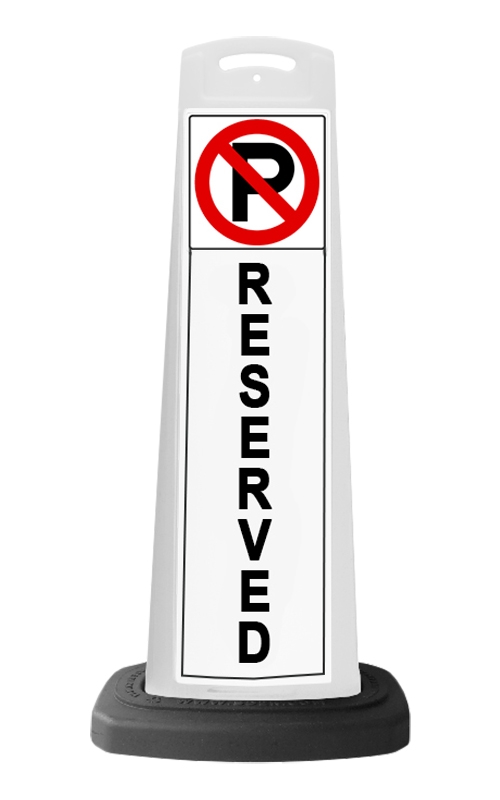 Valet White Vertical Panel w/No Parking Reserved Reflective Sign P16