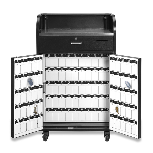 Elite Deluxe Valet Podium w/LED Light & Power Station,150 Hooks