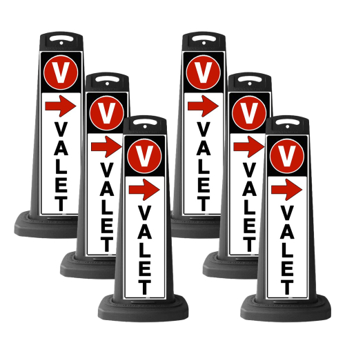 Black Vertical Panel w/Valet & Red Arrow Legend - 6 Pack