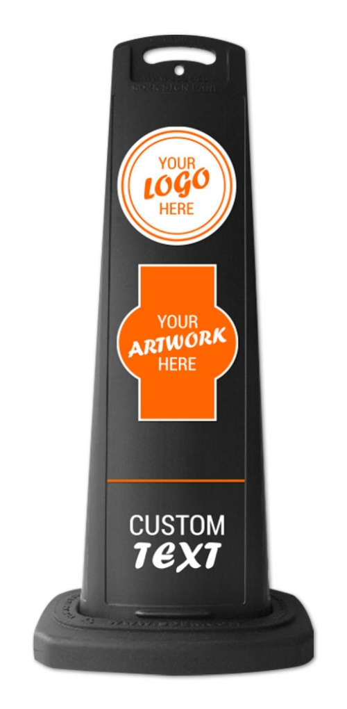 Black Vertical Sign Panel w/Custom Artwork