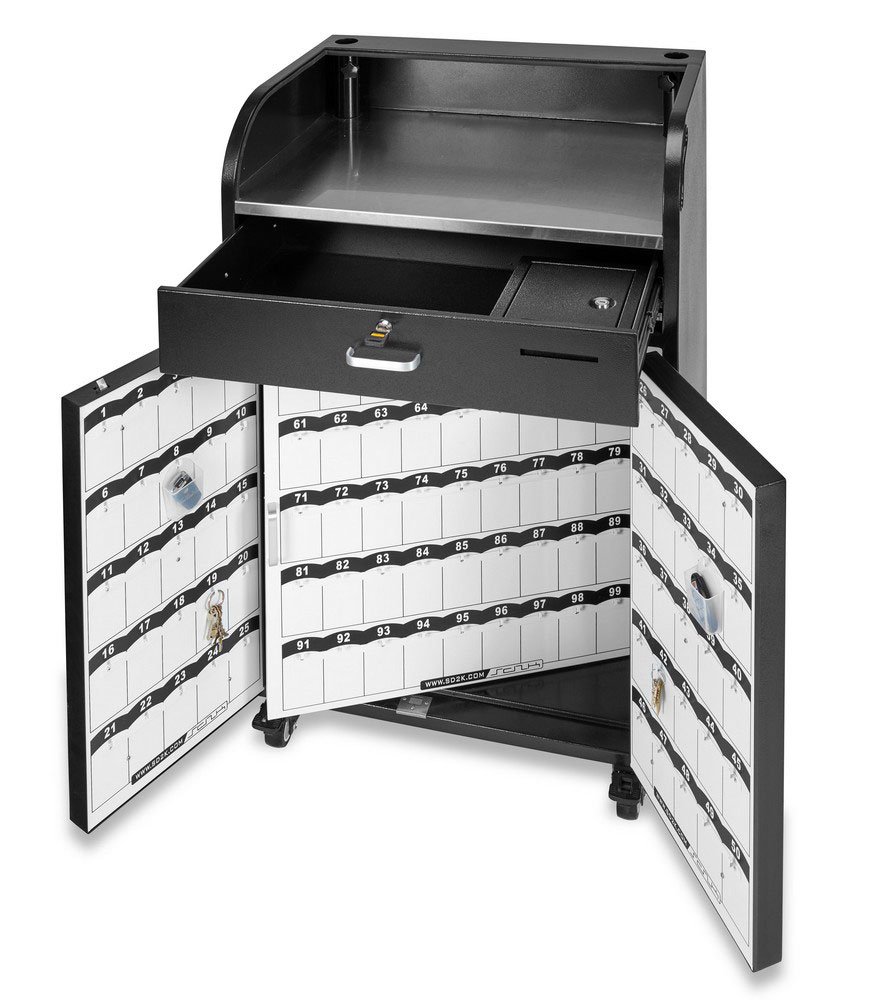 White Valet Podium - 100 Key Slot