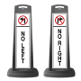 Valet Black Vertical Sign - No Left/No Right Message