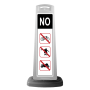 White Vertical Sign - No Bicycle, Skateboard, Motorcycle