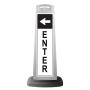 White Vertical Sign - Enter & Arrow Message
