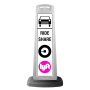 White Vertical Sign - Ride Share & Logos Message