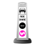 White Vertical Sign - Ride Share & Logos Message