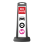 Black Vertical Sign - Red Ride Share & Logo Message