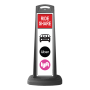 Black Vertical Sign - Red Ride Share & Logo Message
