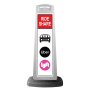 White Vertical Sign - Red Ride Share & Logos Message