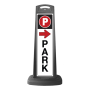 Valet Black Vertical Sign - Park & Arrow Message
