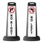 Valet Black Vertical Sign - No Left/No Right Message