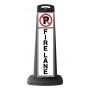Valet Black Vertical Sign - No Parking Fire Lane Message