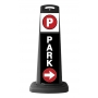Valet Black Vertical Sign - Black Background & Park Message