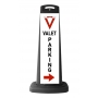 Valet Black Vertical Sign - Valet Parking & Red Arrow Message