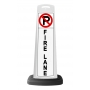 White Vertical Sign - No Parking Fire Lane Message