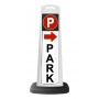 Valet White Vertical Panel w/PARK & Arrow Reflective Sign P2