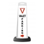 Valet White Vertical Panel w/Valet Parking & Red Arrow Reflective Sign V13