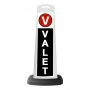 Valet White Vertical Panel w/Black Background & Reflective Sign V3