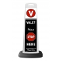 Valet White Vertical Panel w/Please Stop Here Reflective Sign V7