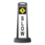 Black Vertical Sign - Slow Pedestrian Message