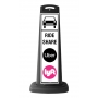 Black Vertical Sign - Ride Share Logo Message