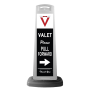 Valet White Vertical Panel w/Please Pull Forward Reflective Sign V11