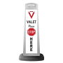 Valet White Vertical Panel w/Please Stop Here Reflective Sign V12