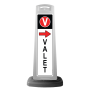 Valet White Vertical Panel w/Red Arrow Reflective Sign V1