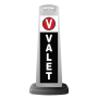 Valet White Vertical Panel w/Black Background & Reflective Sign V3