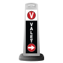Valet White Vertical Panel w/White Arrow Reflective Sign V4