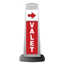 Valet White Vertical Panel w/Red Arrow Reflective Sign V5