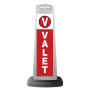 Valet White Vertical Panel w/Red Background Reflective Sign V6