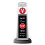 Valet White Vertical Panel w/Please Stop Here Reflective Sign V7