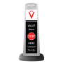 Valet White Vertical Panel w/Please Stop Here Reflective Sign V9