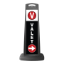 Valet Black Vertical Sign w/White & Red Arrow Message