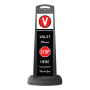 Valet Black Vertical Sign w/Please Stop Here Message