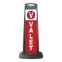 Valet Black Vertical Sign w/Red Background 