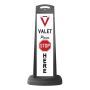 Valet Black Vertical Sign - White Background & Please Stop Here Message
