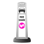 White Vertical Sign - Ride Share & Logos Message
