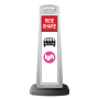 White Vertical Sign - Red Ride Share & Logos Message