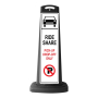 Black Vertical Sign Panel w/Ride Share Pick Up Drop Off Message